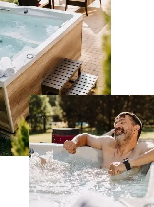 Wanna ogrodowa jacuzzi w ogrodzie min 1