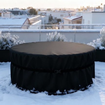 Pokrowiec ochronny okrągły na meble ogrodowe okrągłe chroniący przed mrozem i śniegiem