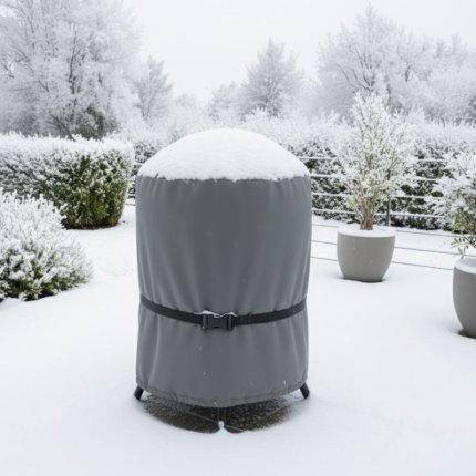 pokrowiec na okrągłego grilla na balkonie