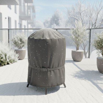 pokrowiec okrągły na grilla kolistego na balkonie