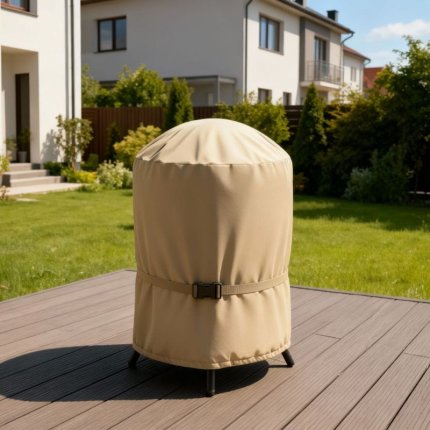 Pokrowiec ochronny na grilla okrągłego w kolorze beżowym