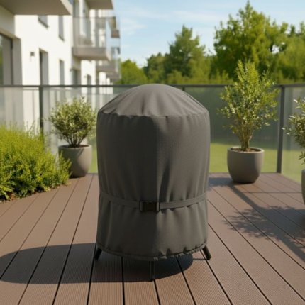 Pokrowiec okrągły na grill balkonowy, grafitowy