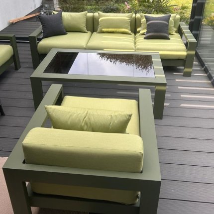 Zielony zestaw wypoczynkowy na taras