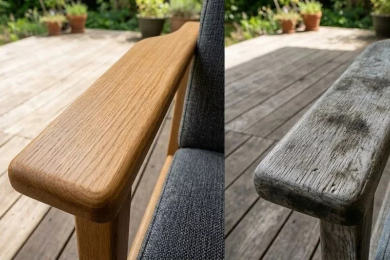 Meble ogrodowe z drewna proces starzenia